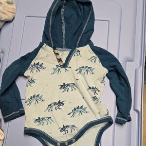 Burt's Bees Hooded Dino Bones Onesie